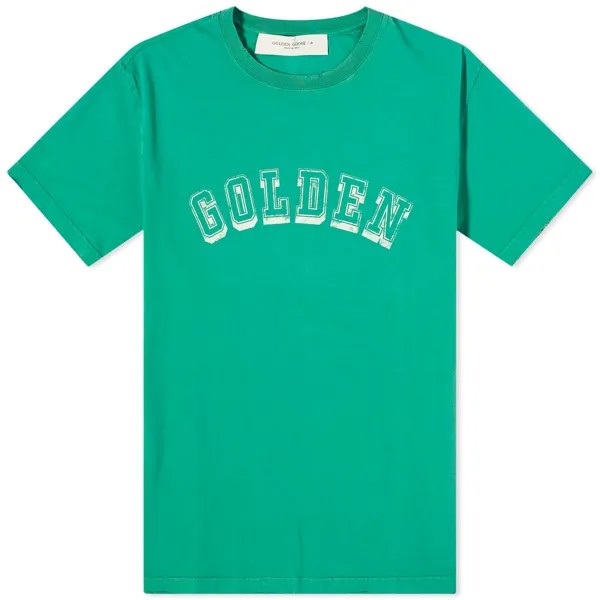 Футболка Golden Goose Golden Logo, цвет Green Jacket & Herritage White
