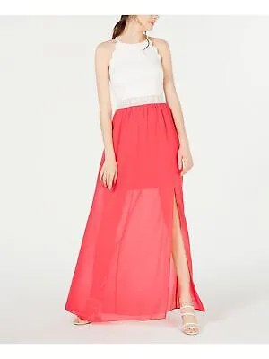 Женское вечернее платье макси на тонких бретельках кораллового цвета BCX, юниорский размер: 5