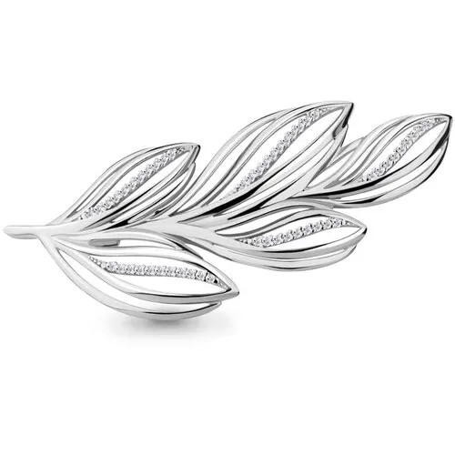Серебряная брошь Aquamarine А72559А с фианитом