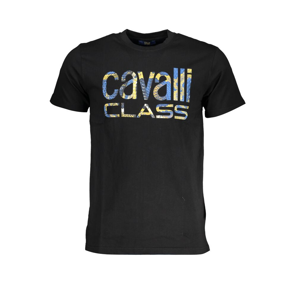 Хлопковая мужская футболка Cavalli Class, черный