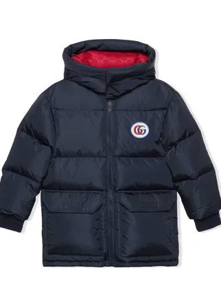 Gucci Kids пуховик с логотипом Double G