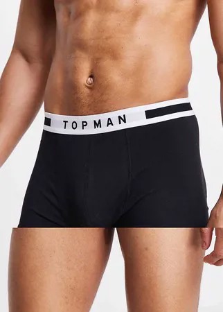 Черные плавки с поясом с принтом Topman-Черный цвет