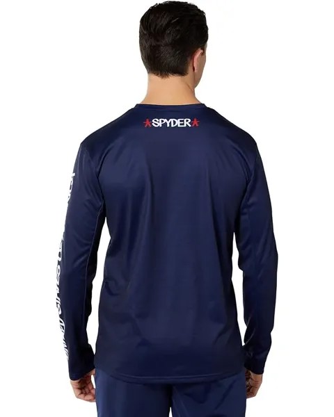 Топ Spyder USA Snow Crew Long Sleeve Top, индиго
