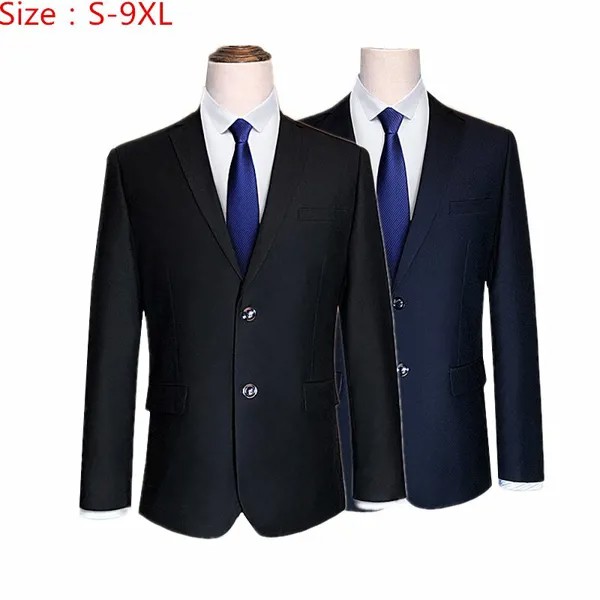 9XL размера плюс Для мужчин деловой костюм для мальчиков, Осень-зима, новые Для мужчин Блейзер Пальто цвет: черный, синий Jaqueta мужские костюмы
