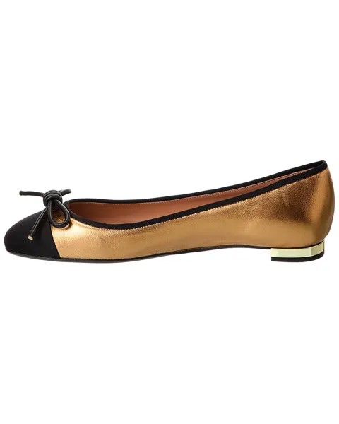 Кожаные балетки Aquazzura Parisina, золото