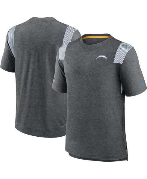 Мужская футболка heather charcoal los angeles chargers sideline tonal logo performance player Nike, мульти