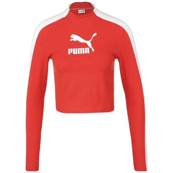 Лонгслив Puma T7 Cropped Slim, красный