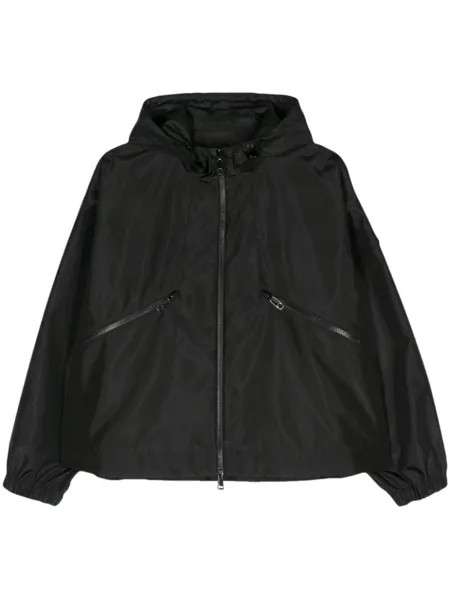 Moncler куртка с капюшоном и логотипом, черный