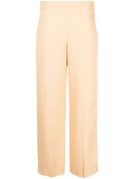 Jil Sander широкие брюки с завышенной талией, нейтральный цвет