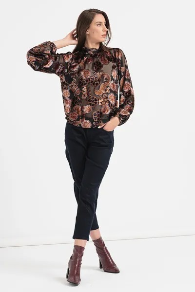 Прозрачная рубашка с цветочным узором Scotch & Soda, черный