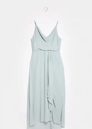 Шалфейно-зеленое платье макси TFNC Plus bridesmaid-Зеленый цвет