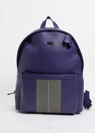 Кожаный рюкзак с полосками Ted Baker-Темно-синий