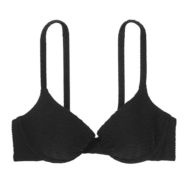 Топ бикини Victoria's Secret Swim Mix & Match Icon Push-Up Fishnet, черный