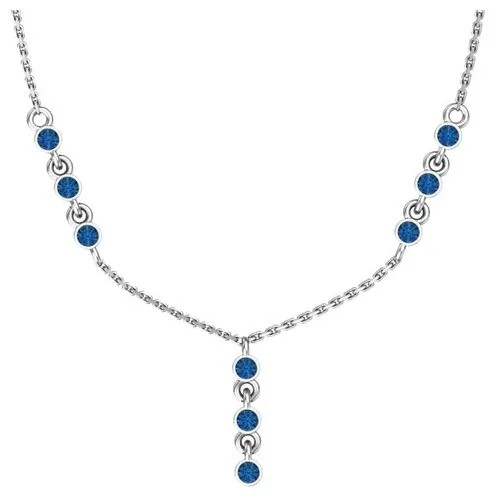 Серебряное колье с синими фианитами 0320356-00275 45