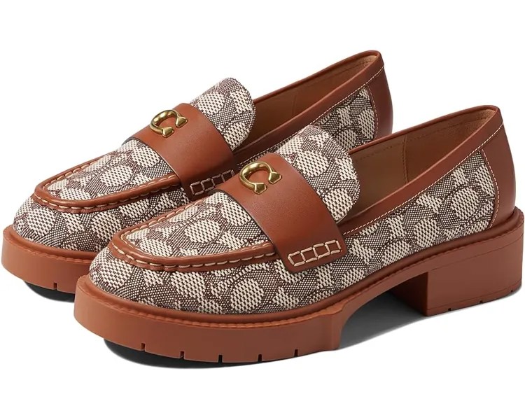 Лоферы COACH Leah Textured Jacquard Loafer, цвет Cocoa/Burnished Amber