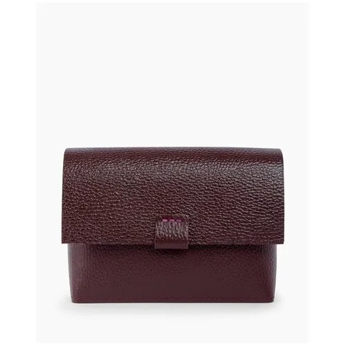 Divalli Женская поясная сумка из натуральной кожи бордовая A004 burgundy grain Divalli