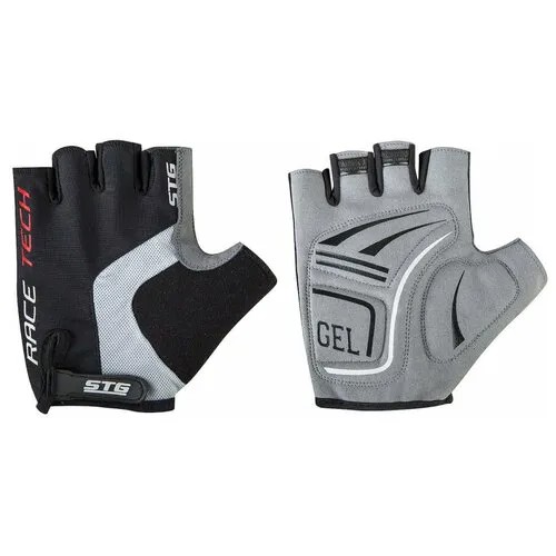 Перчатки STG, AI-03-176,unisex, летние,черные/серые,на липучке,размер L