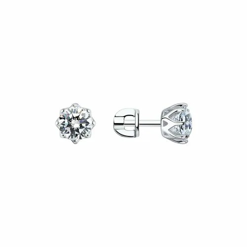 Серьги пусеты Яхонт, серебро, 925 проба, фианит, , бесцветный
