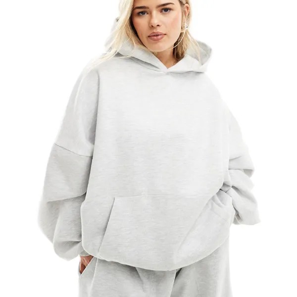 Худи Asos Edition Curve Premium Heavyweight Oversized, серый