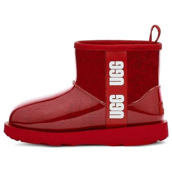 Зимние ботинки классические прозрачные с мини-логотипом Ugg, красный