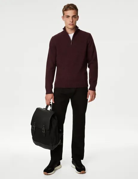 Джемпер с молнией до половины длины из овечьей шерсти Marks & Spencer