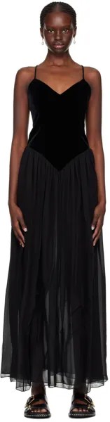 Черное вечернее платье-макси Chloe