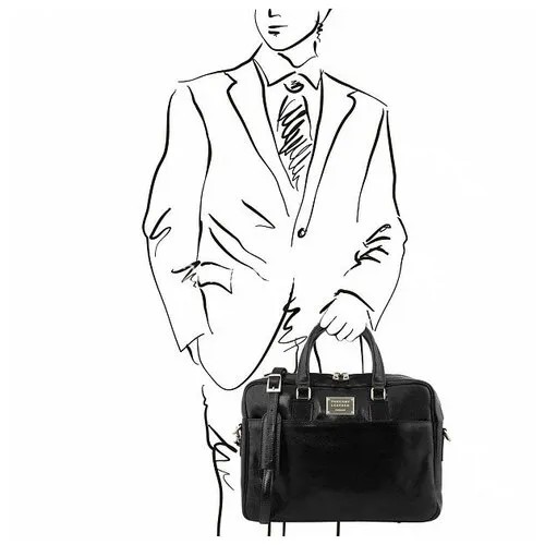Мужская кожаная деловая сумка Tuscany Leather Urbino TL141894 черный