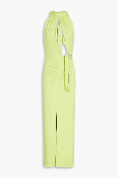 Платье миди Merle со сборками Rotate Birger Christensen, зеленый лайм