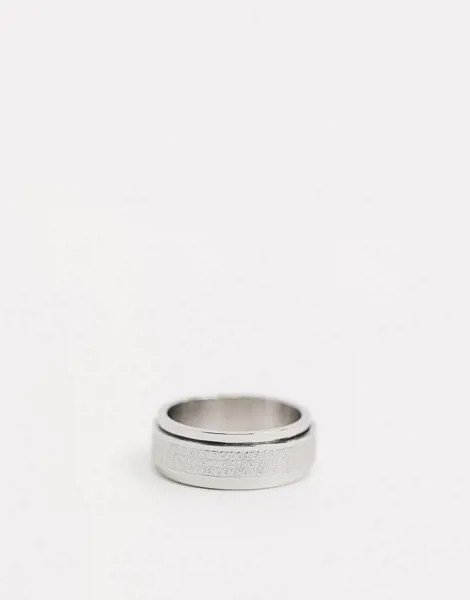 Серебристое кольцо с тиснением Seven London-Серебряный