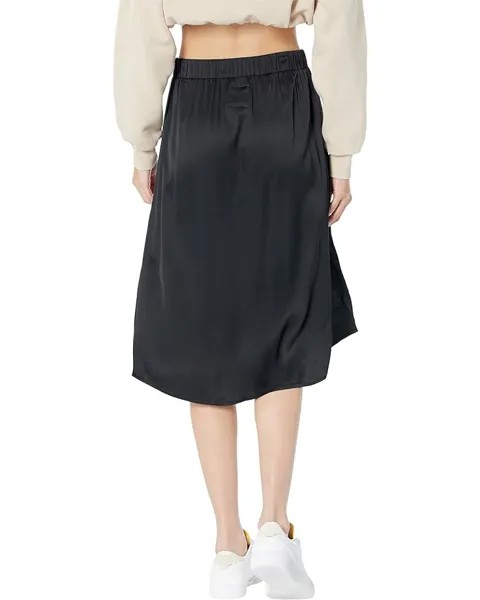 Юбка Chaser Stretch Silky Basics Midi Skirt with Side Slit, реальный черный