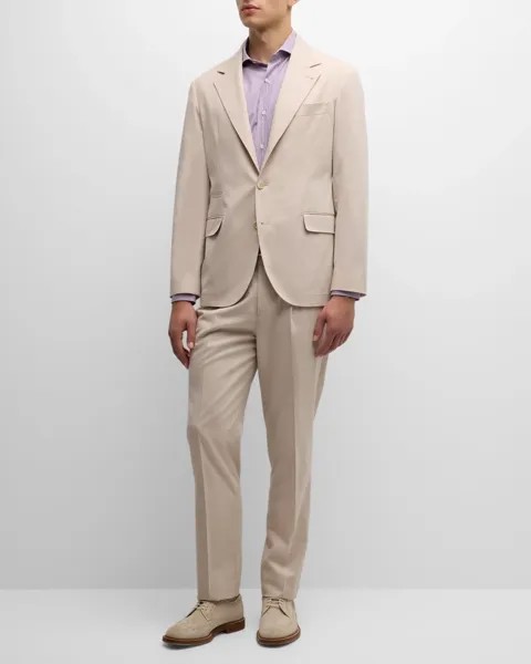 Мужской костюм из смесового хлопка Brunello Cucinelli, цвет Brown