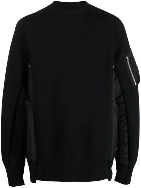 Sacai толстовка Sponge со вставками, черный