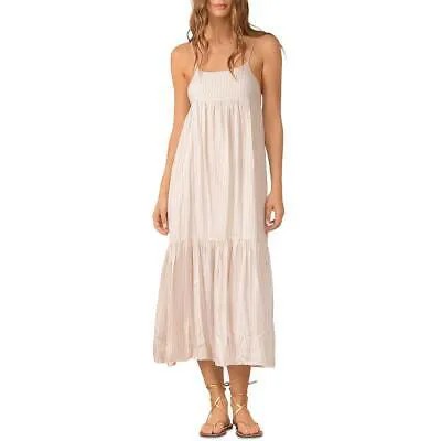 Elan Womens Tan Tie-Black Stripe Long Maxi Dress S BHFO 8359