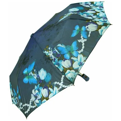 Зонт Rainbrella, полуавтомат, 3 сложения, купол 100 см., 8 спиц, система «антиветер», чехол в комплекте, голубой