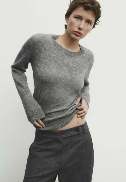 Свитер Crew Neck Massimo Dutti, цвет grey