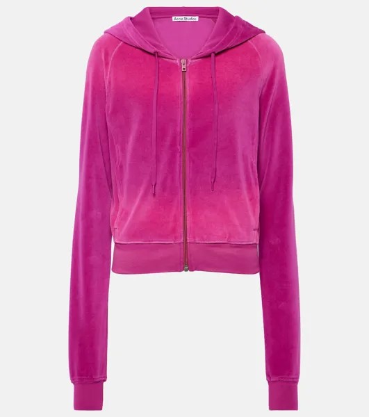 Бархатное худи Francess на молнии Acne Studios, розовый