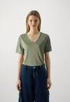 Базовая Футболка ONLELISE V NECK Only, хаки