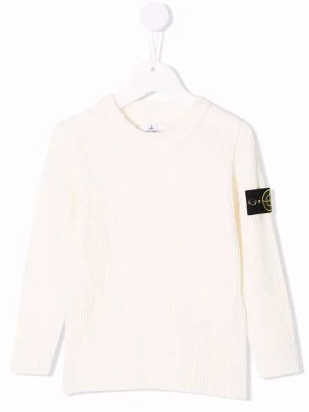 Stone Island Junior шерстяной джемпер с нашивкой-логотипом