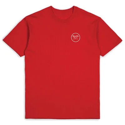 Мужская футболка Brixton Wheeler II с короткими рукавами (красная/белая) с рисунком