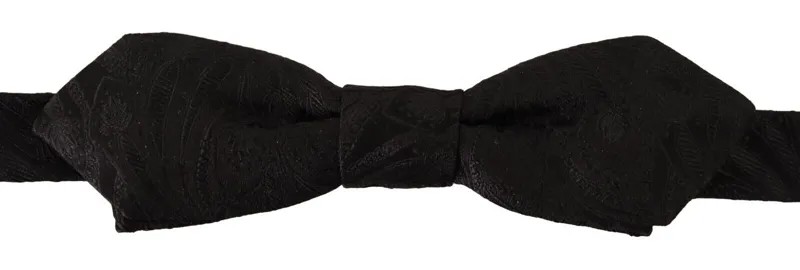 Мужской галстук-бабочка DOLCE - GABBANA, черный, 100% шелк, с регулируемым воротником, папийон, рекомендуемая розничная цена 200 долларов США.