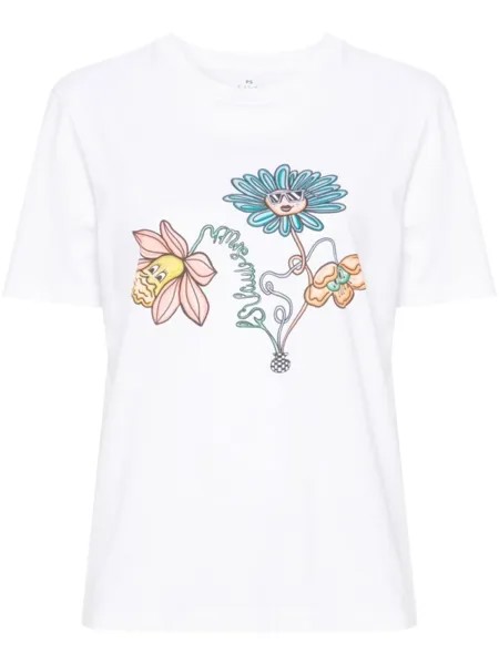 PS Paul Smith футболка Flower Race, белый