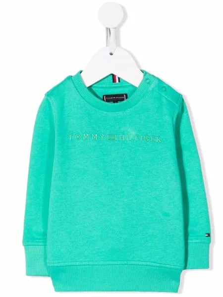 Tommy Hilfiger Junior толстовка с круглым вырезом и вышитым логотипом