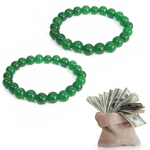1 Pieces of Green Fortune Браслет Ювелирные изделия Lucky Charm Браслет Бизнес Зеленый камень Бисер Модный браслет