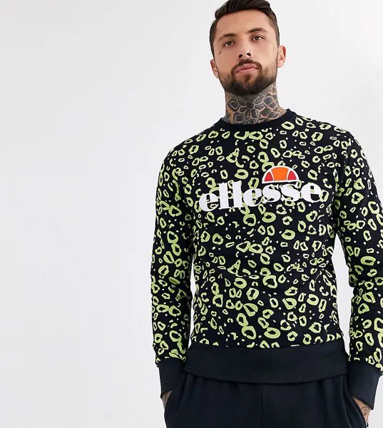 Черный свитшот с принтом ellesse Mazza эксклюзивно на ASOS