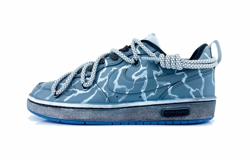 Кроссовки Nike Court Borough Skateboarding Shoes Women's Low-top Silver/grey/blue, серебряный