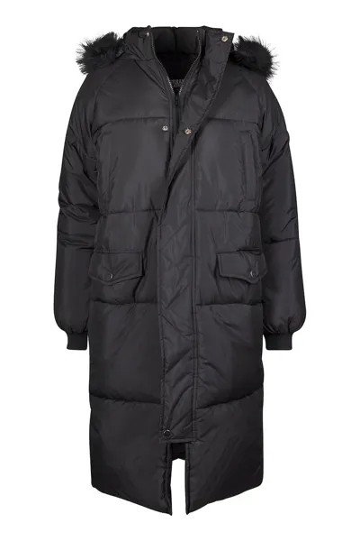 Стеганая зимняя куртка с капюшоном и на синтепоне Urban Classics, черный
