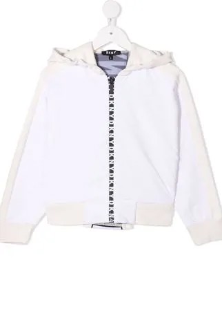 Dkny Kids худи на молнии с контрастной полоской и логотипом