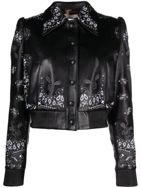 Philipp Plein куртка с вышивкой, черный