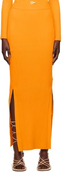 Желтая длинная юбка с градиентом Dion Lee