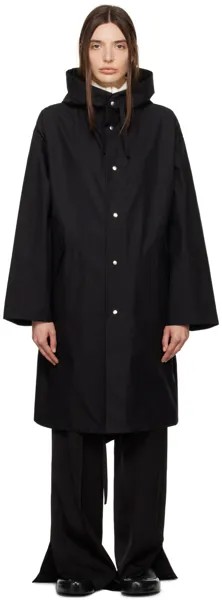 Черное пальто с капюшоном Jil Sander